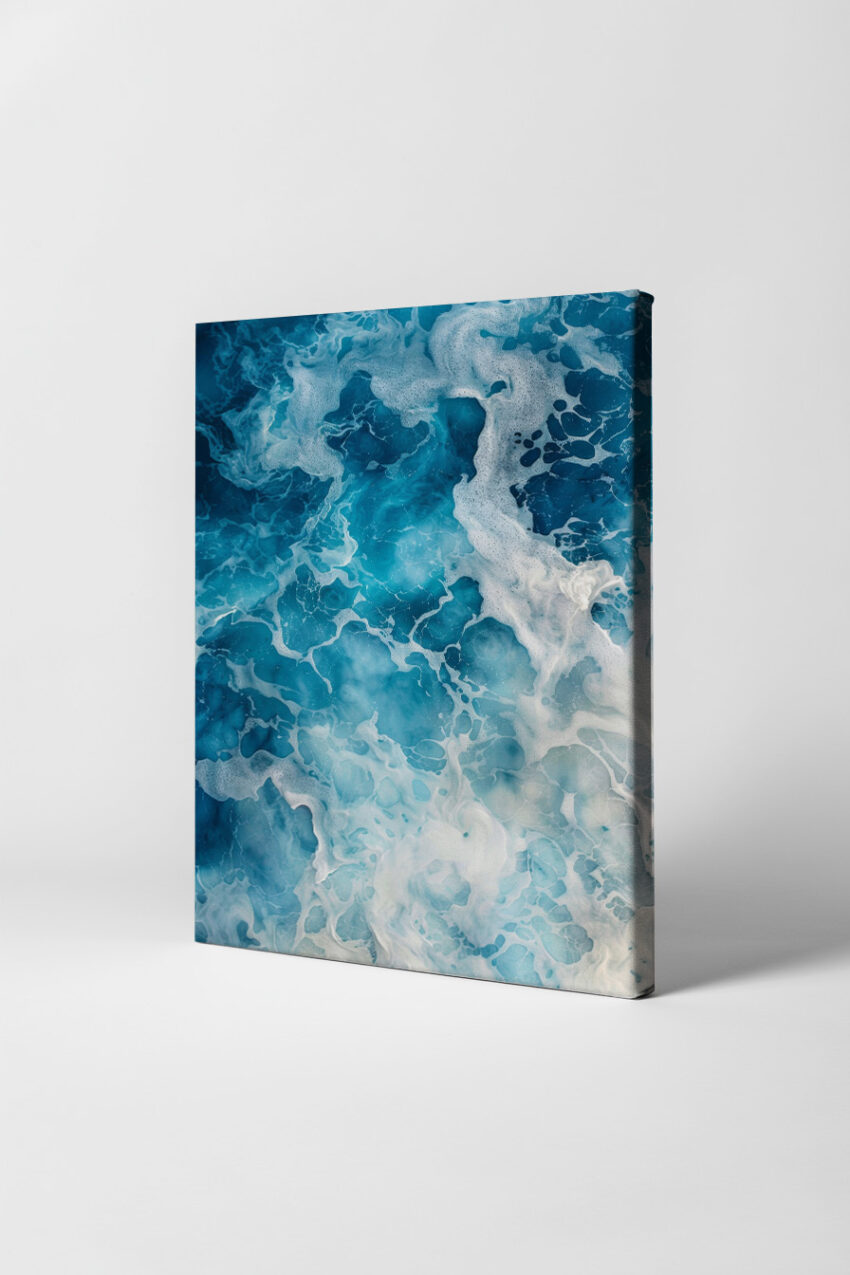 Fotografie Poster Ozean Schaum blau weiß Wasser