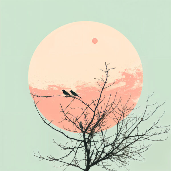 Vögel vor Sonne Poster