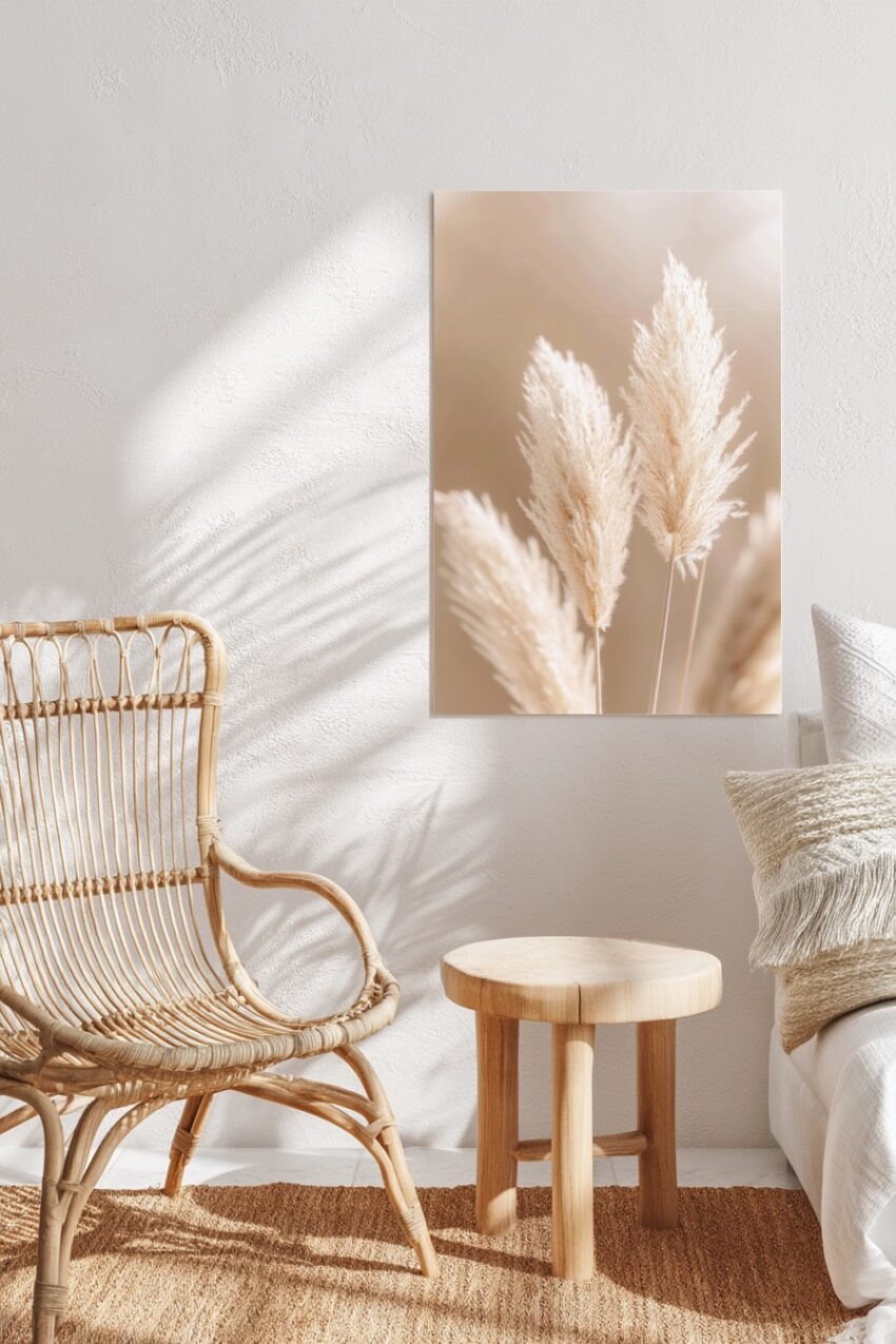 Fotografie Poster Pampasgras beige minimalistisch