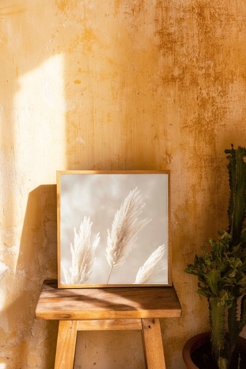 Fotografie Poster Pampasgras beige zart natürlich