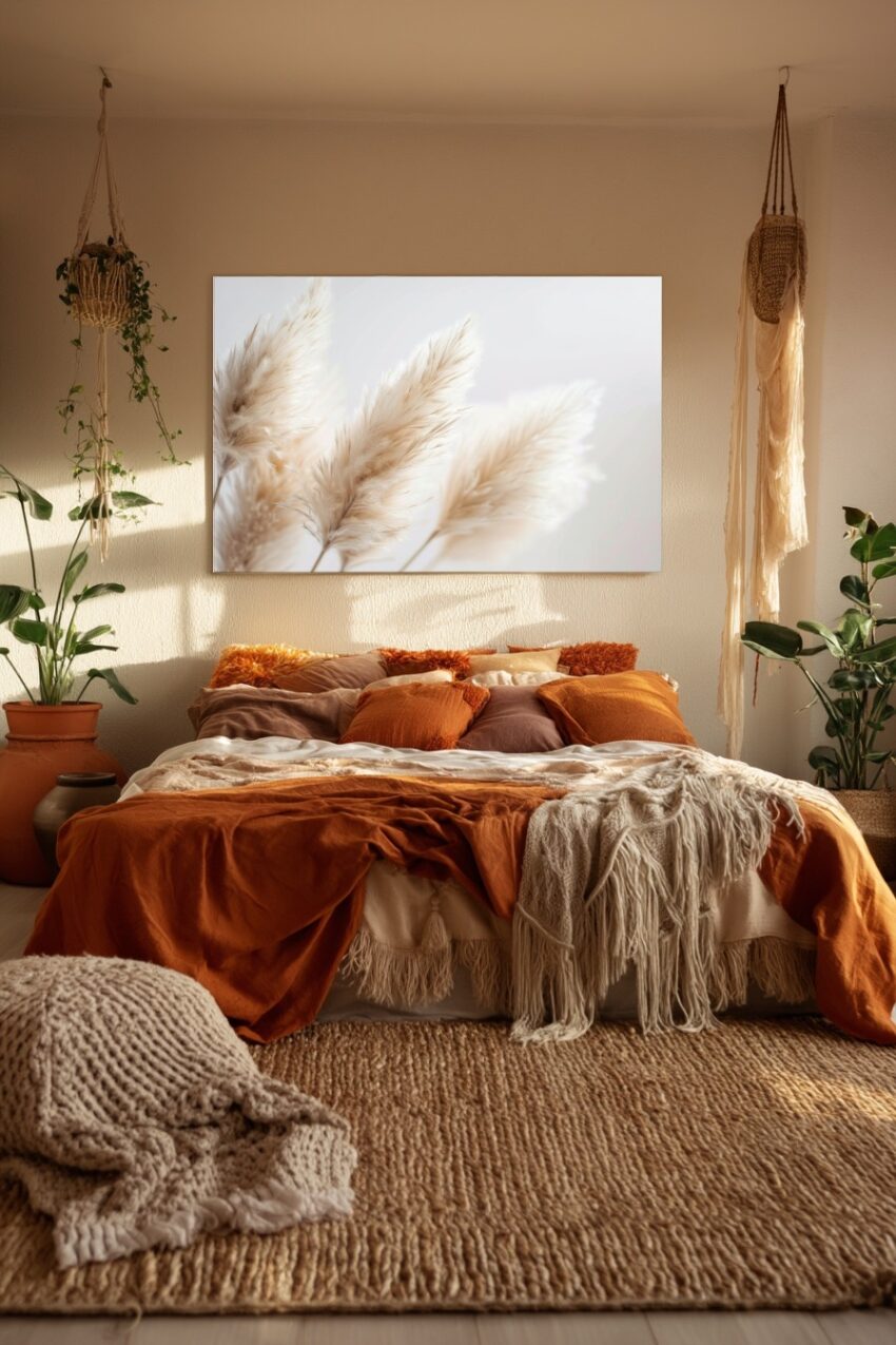 Fotografie Poster Pampasgras hell weich beige