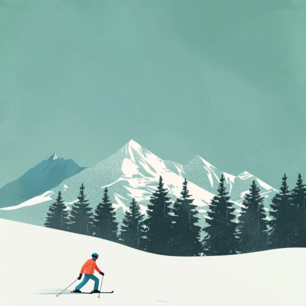 Skifahrer Alpen Poster