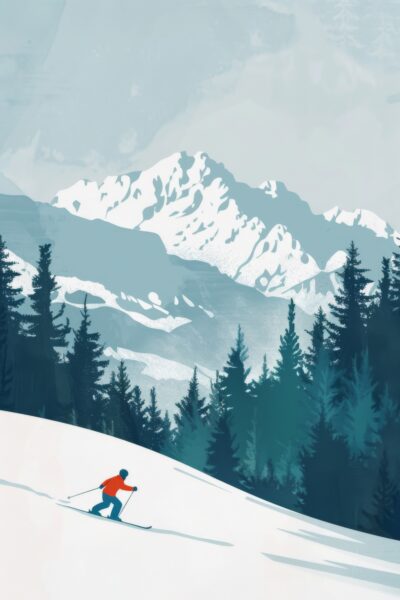 Skifahrer Schnee Poster