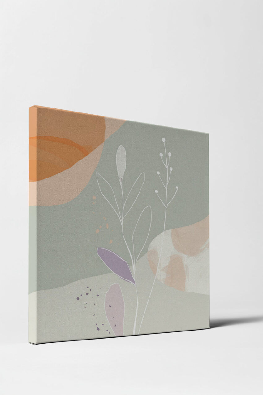 Illustration Poster Blütenzweig minimalistisch Pastellfarben