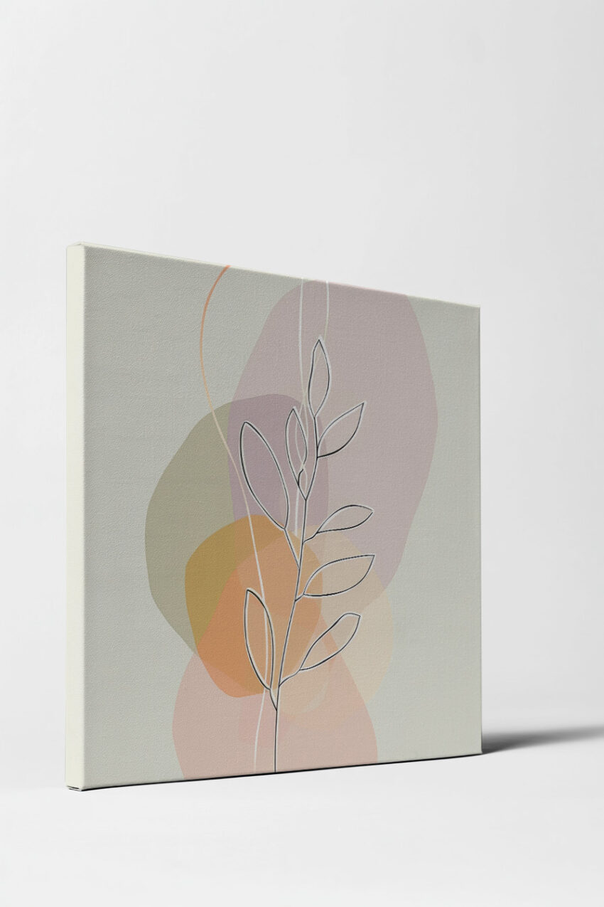 Illustration Poster Zweig minimalistisch Pastellfarben