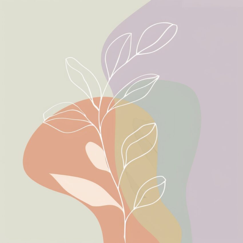 Illustration Poster Blatt Skizze minimalistisch weiß