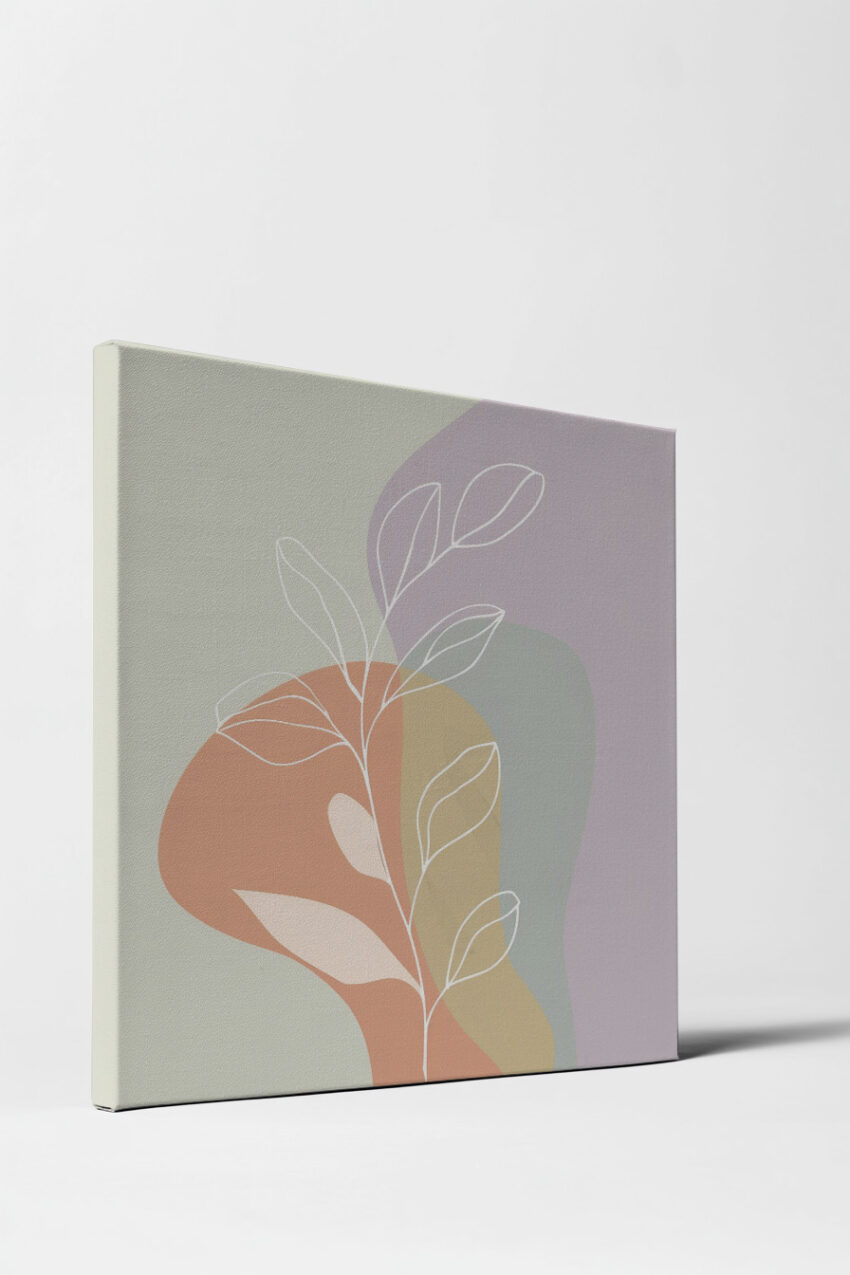 Illustration Poster Blatt Skizze minimalistisch weiß