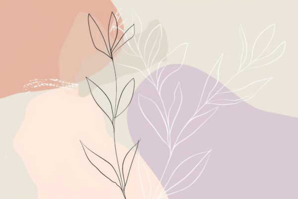 Blätter Linie Gerahmt