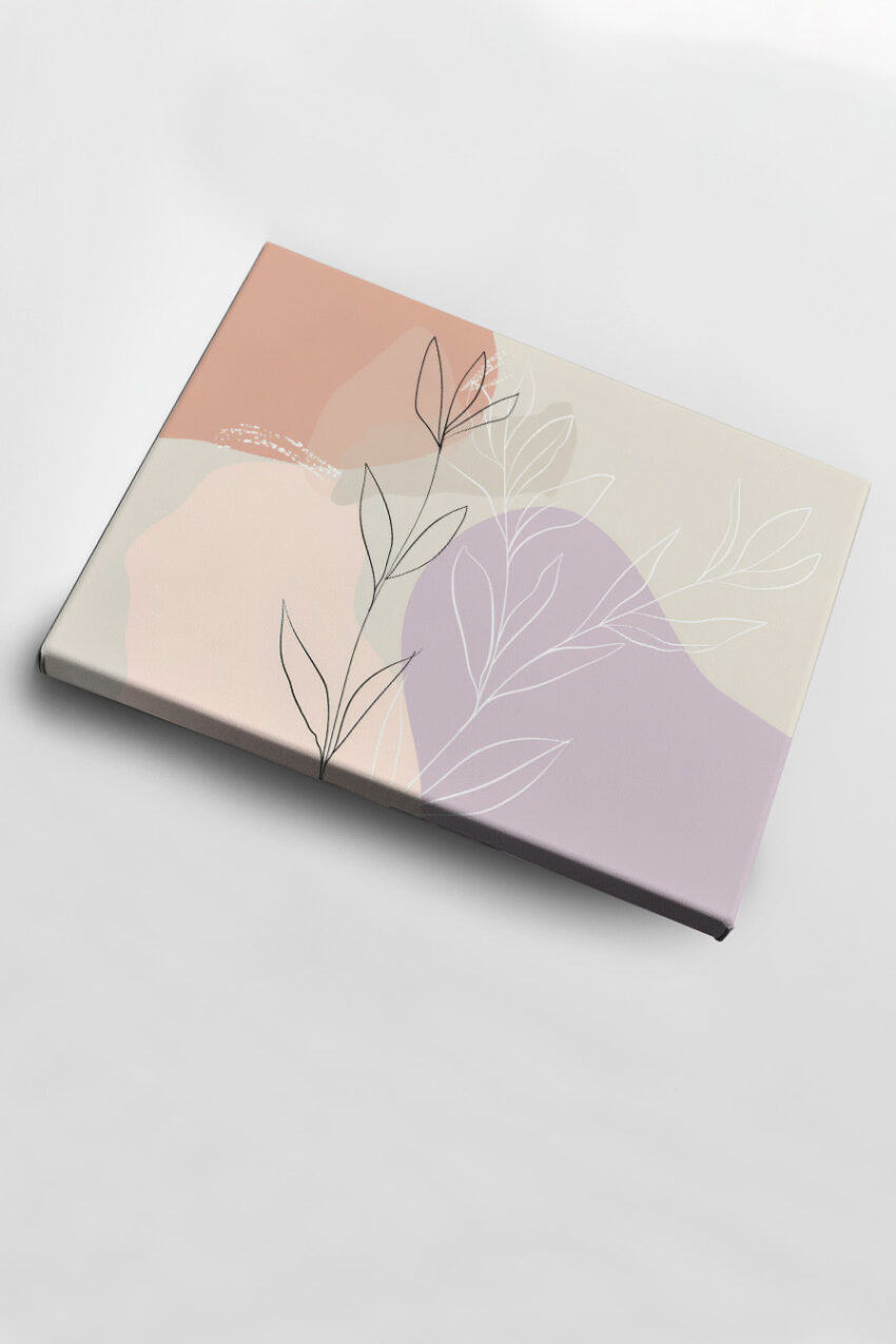 Illustration Poster Blätter Linie minimalistisch Pastell