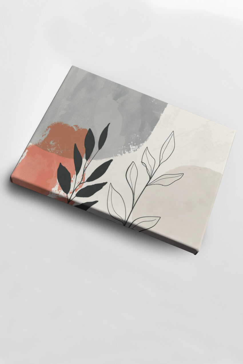 Grafikdesign Poster Zweig schwarz-weiß minimal