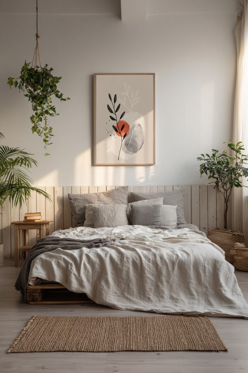 Grafik Poster Zweig schwarz weiß rot minimalistisch