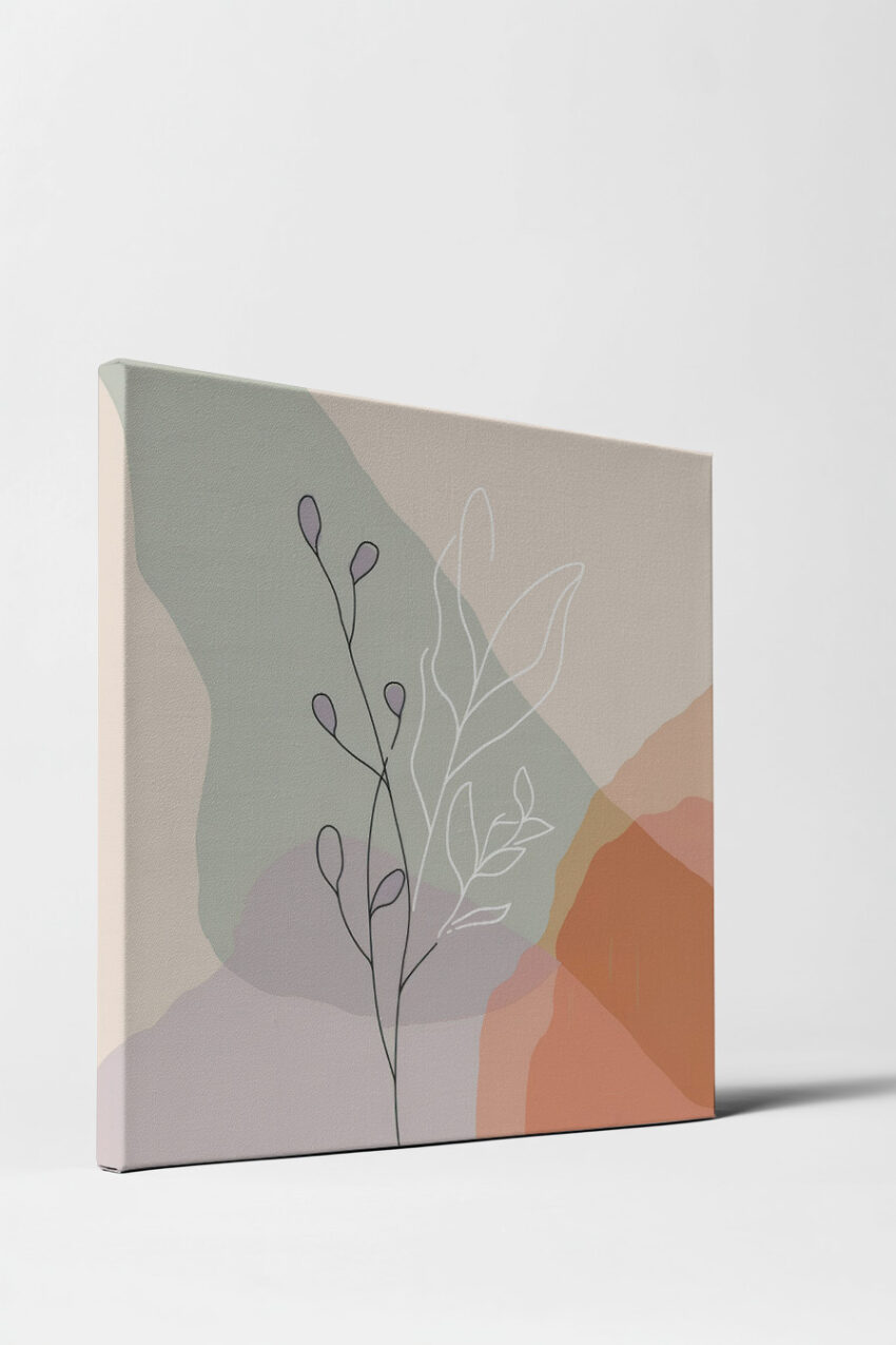 Illustration Poster Zweige fein minimalistisch Pastelltöne