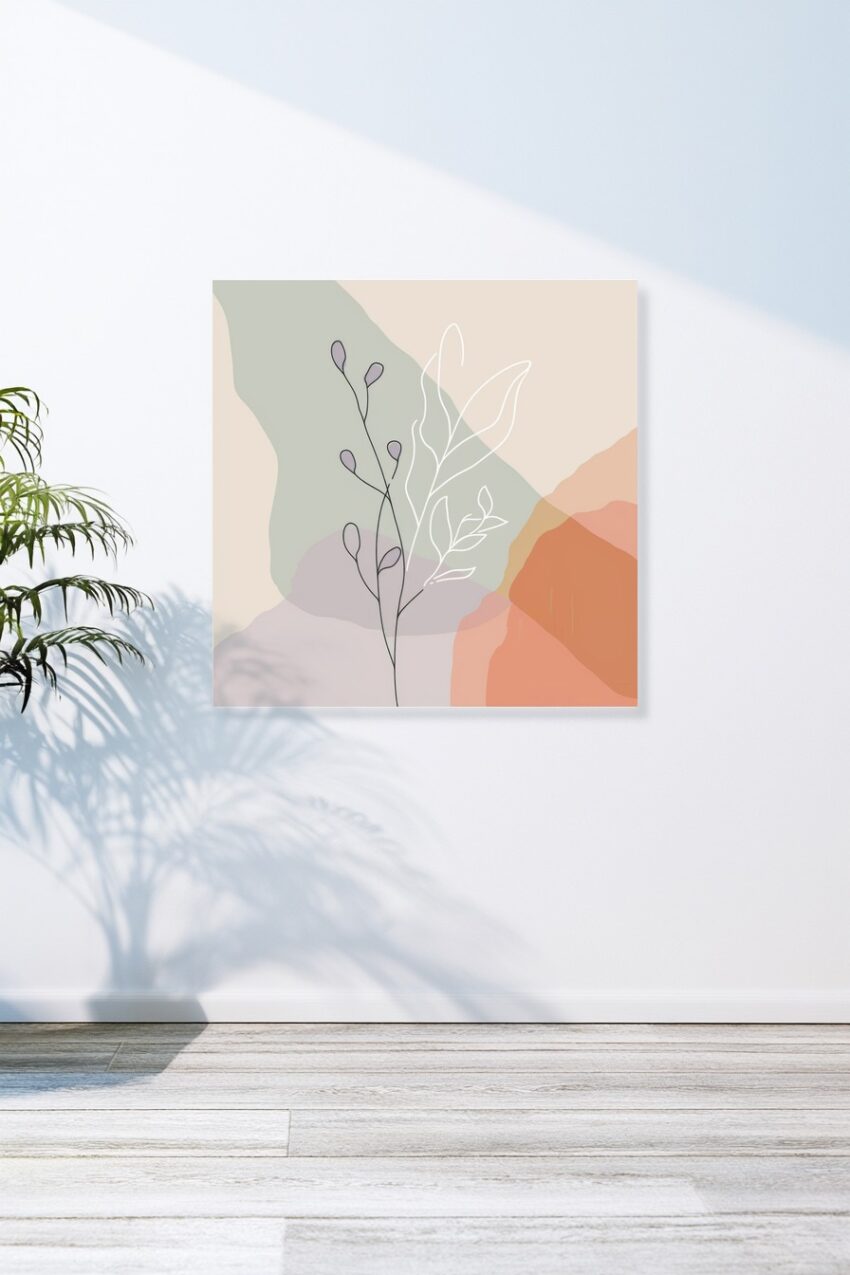 Illustration Poster Zweige fein minimalistisch Pastelltöne