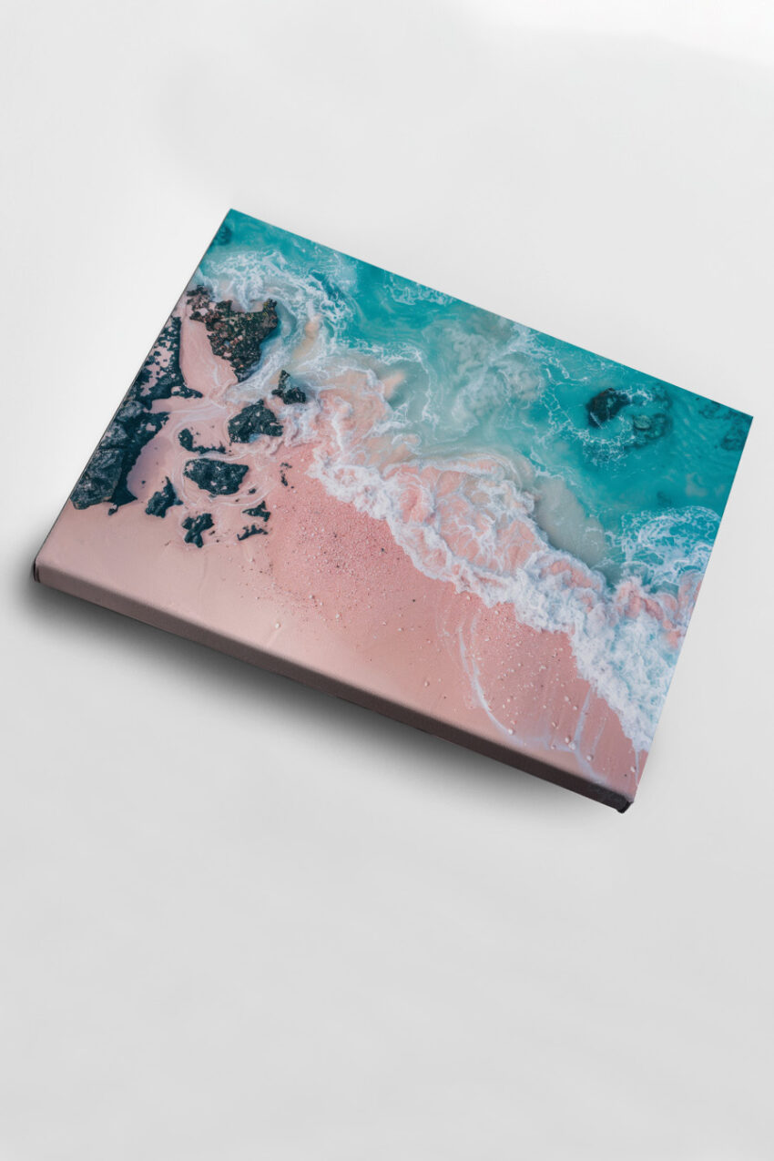 Fotografie Poster Strand Rosa Sand Wellen