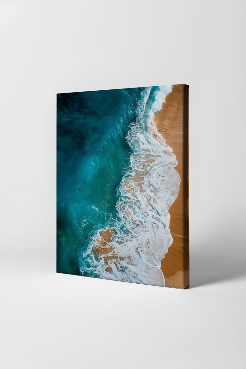 Fotografie Poster Küste Wellen blau beige