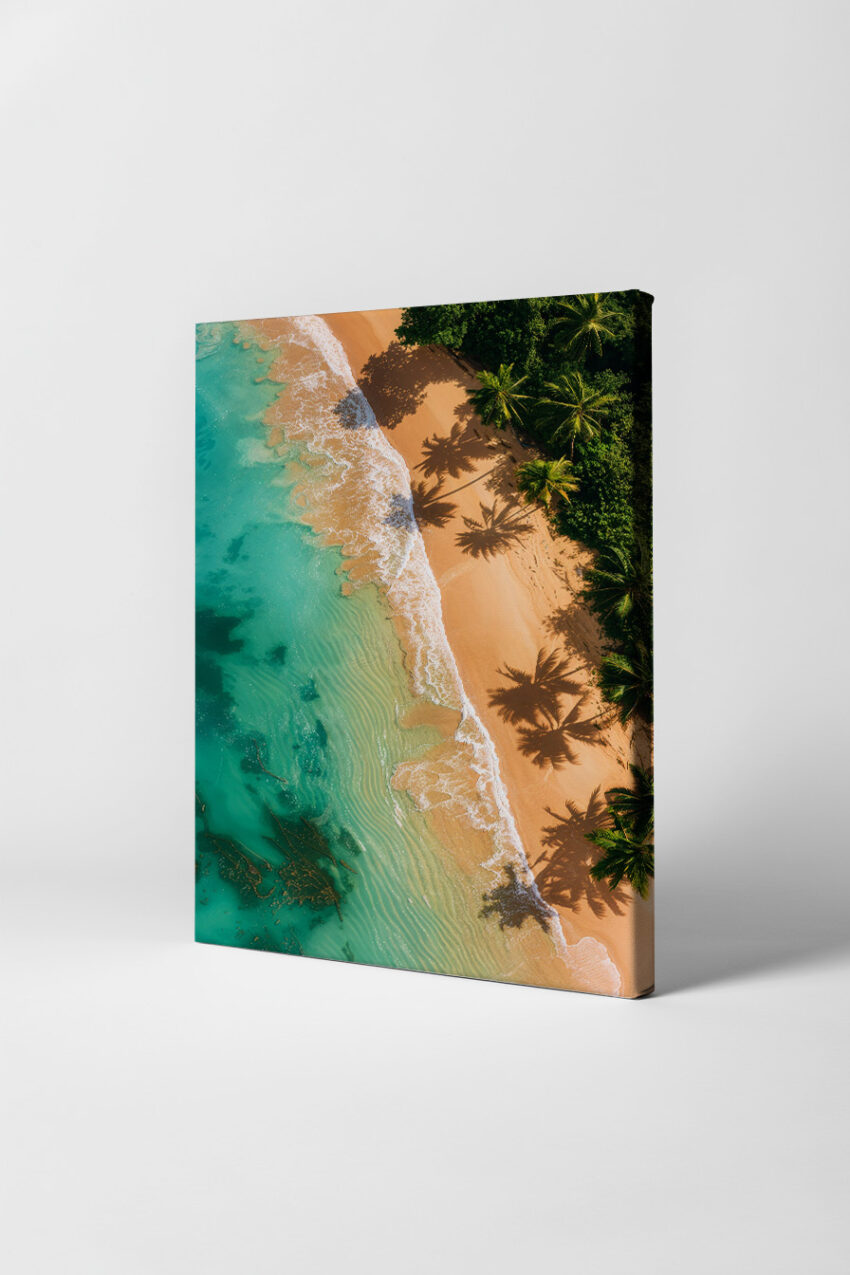 Fotografie Poster Strandpalmen Küste türkis blau