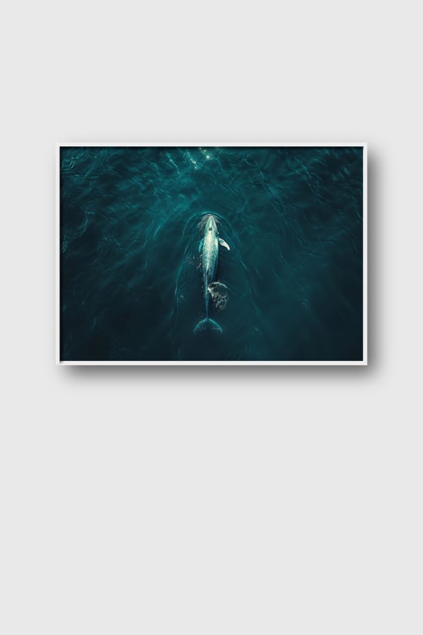 Fotografie Poster Wal Meer dunkelblau ruhige Wasseroberfläche