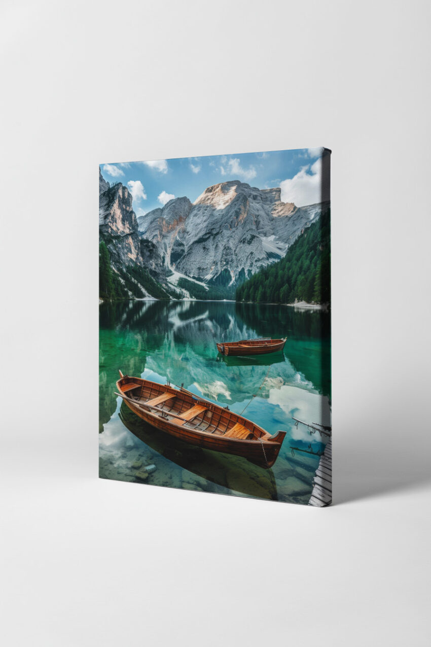 Fotografie Poster Boot Bergsee Spiegelung klar