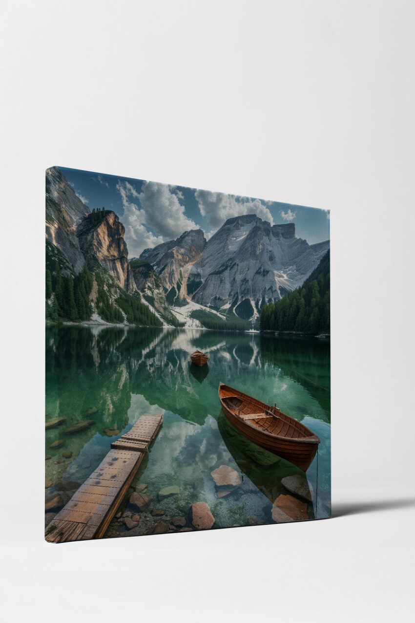 Fotografie Poster Ruderboot See klar Bergwasser