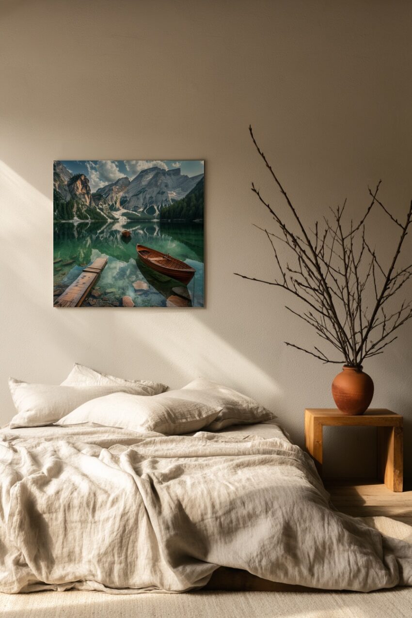 Fotografie Poster Ruderboot See klar Bergwasser