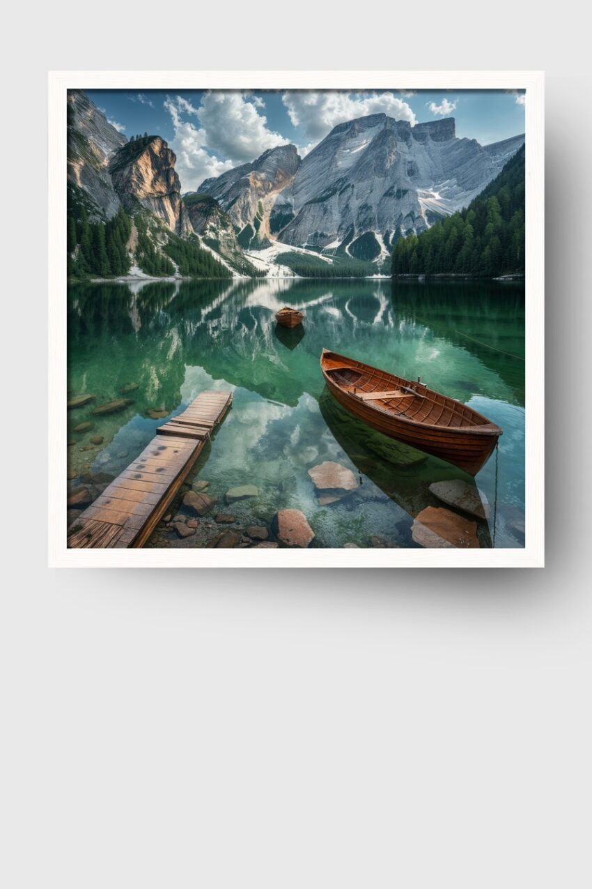 Fotografie Poster Ruderboot See klar Bergwasser