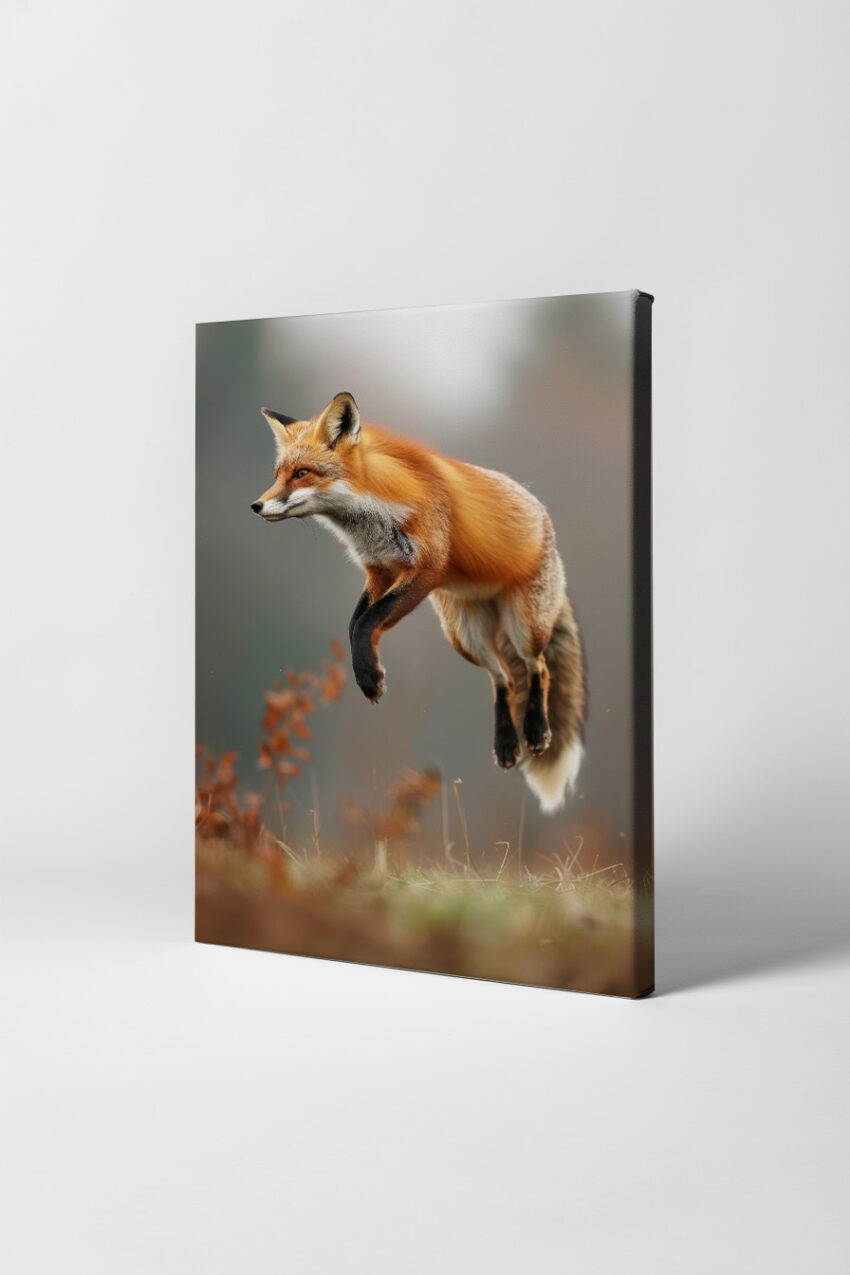 Fotografie Poster Fuchs Sprung rot braun
