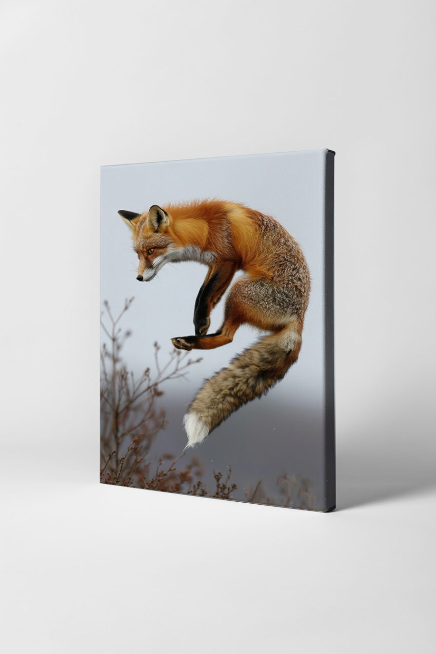 Fotografie Poster Fuchs Sprung rot braun