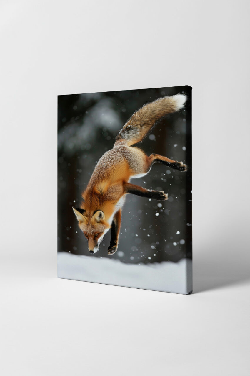 Fotografie Poster Fuchs Sprung Winter Schnee