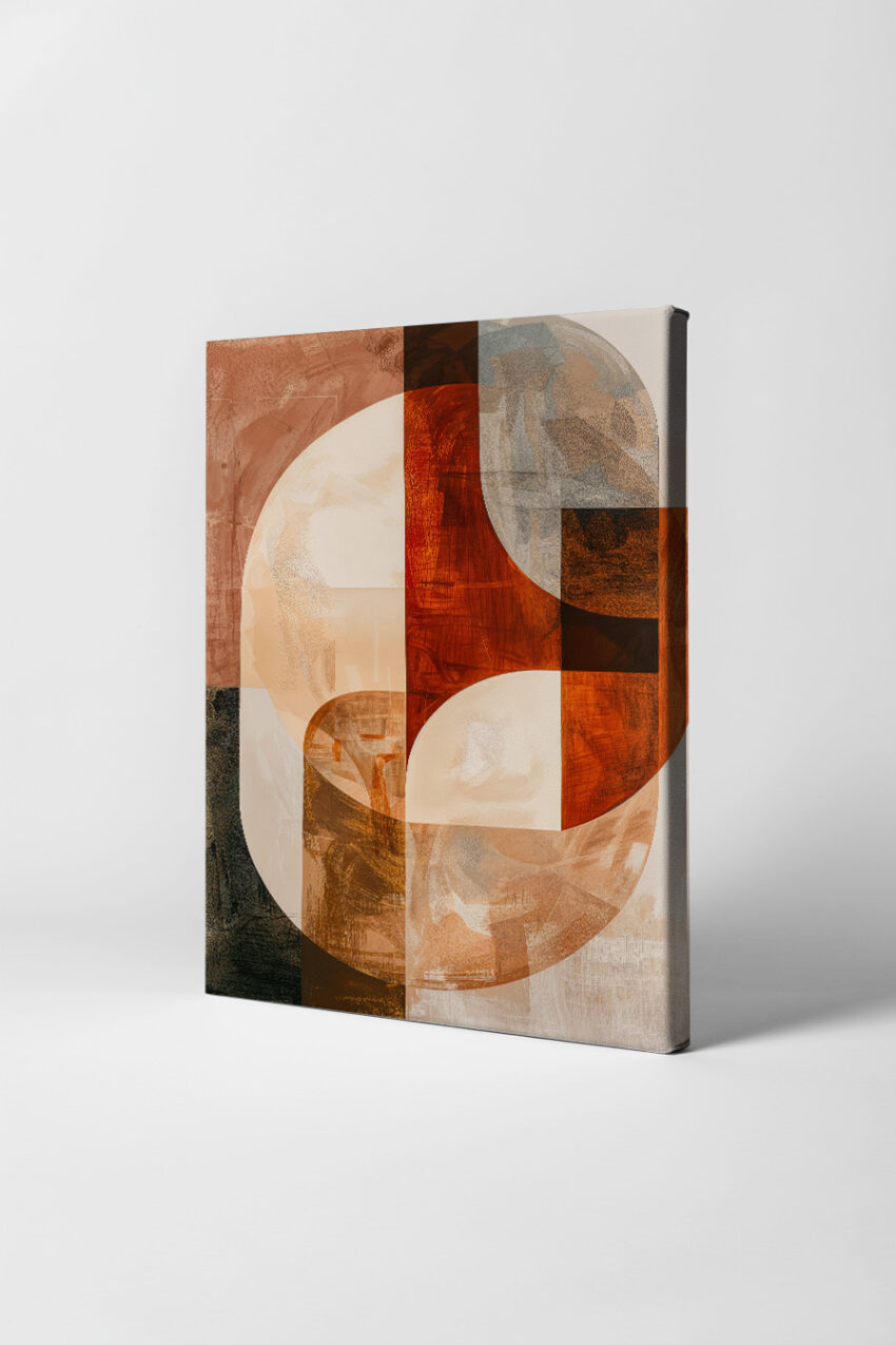 Digitale Kunst Poster abstrakte Formen rot braun minimalistisch