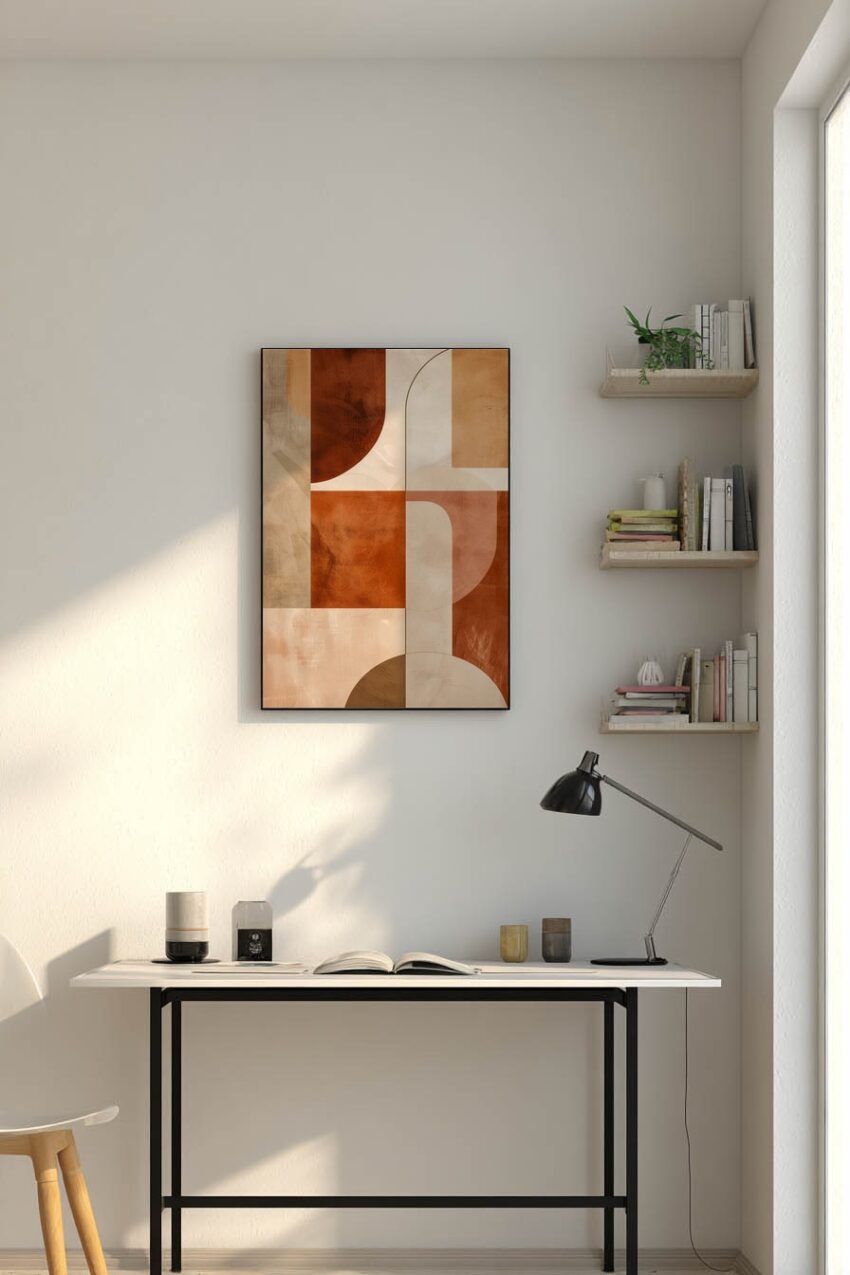 Grafikdesign Poster Abstrakte Formen Erdtöne minimalistisch