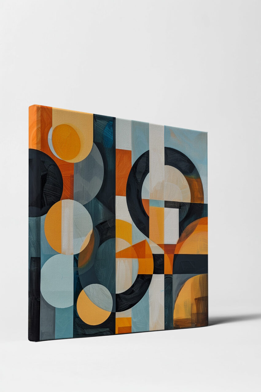 Abstrakt Poster geometrische Formen orange blau