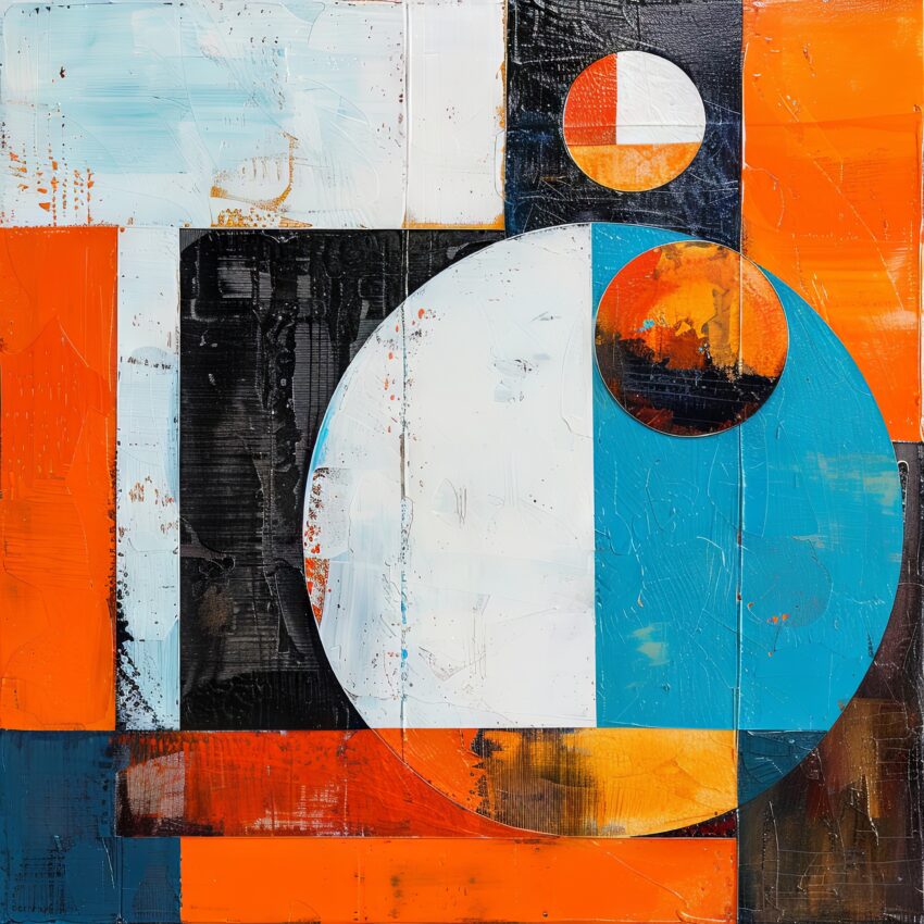 Grafik Poster geometrische Kreise orange blau