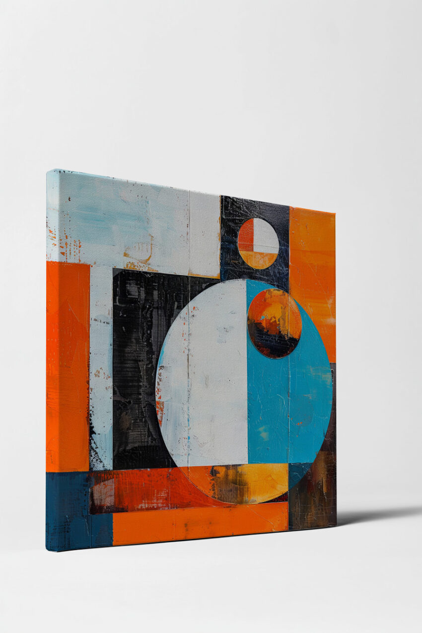 Grafik Poster geometrische Kreise orange blau