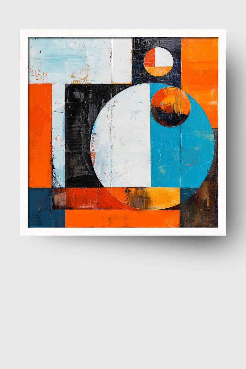 Grafik Poster geometrische Kreise orange blau