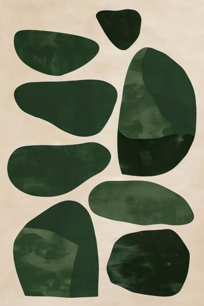 Grüne Formen Gerahmt