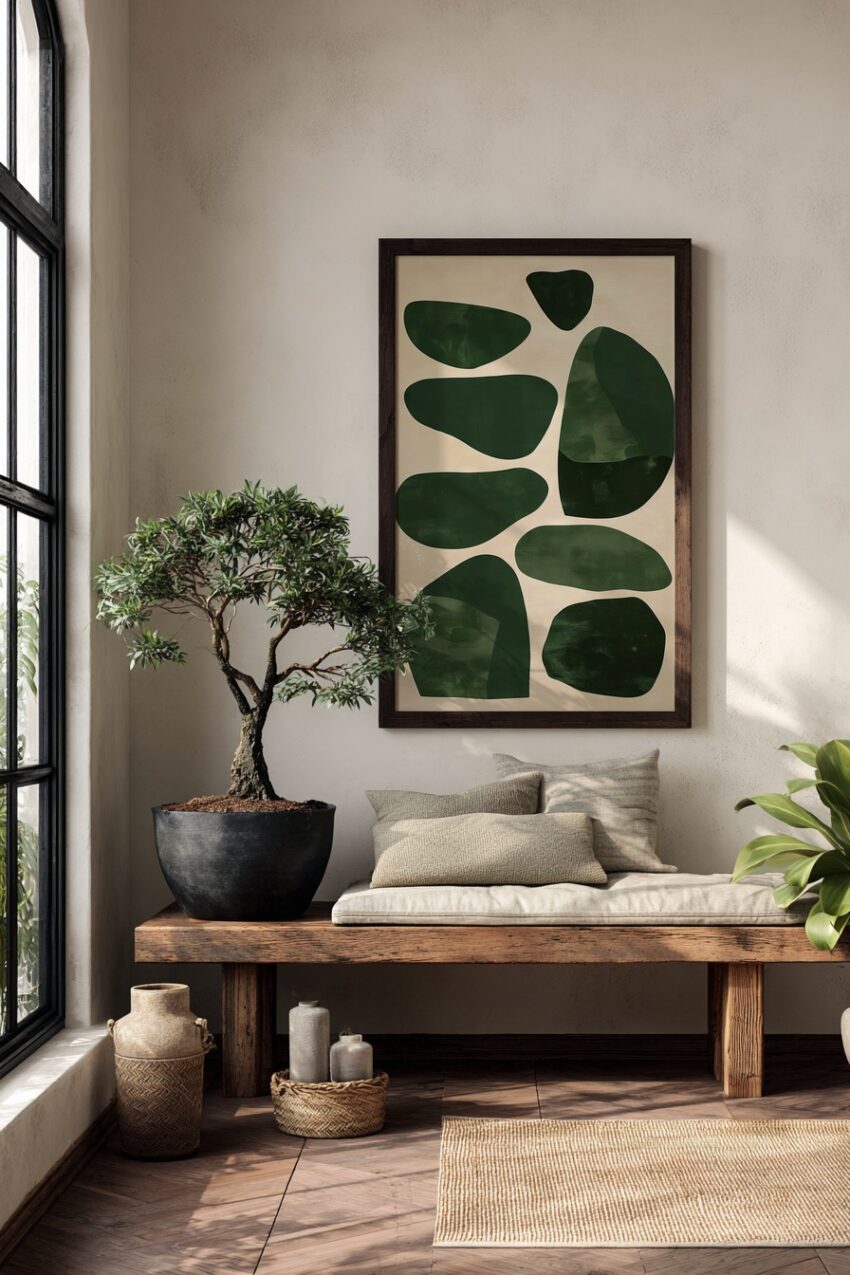 Grafik Poster Formen grün abstrakt minimalistisch