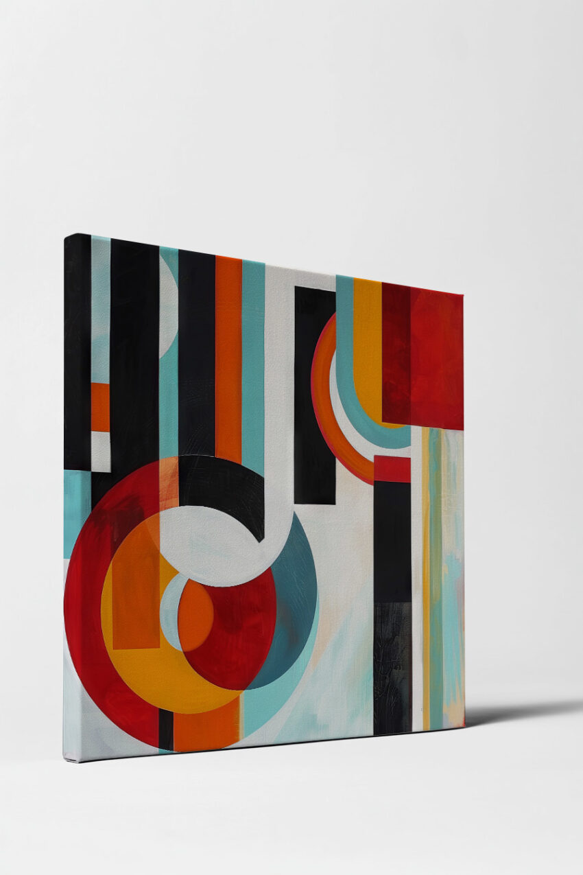 Abstrakt Poster Raumklang farbig geometrisch orange rot türkis