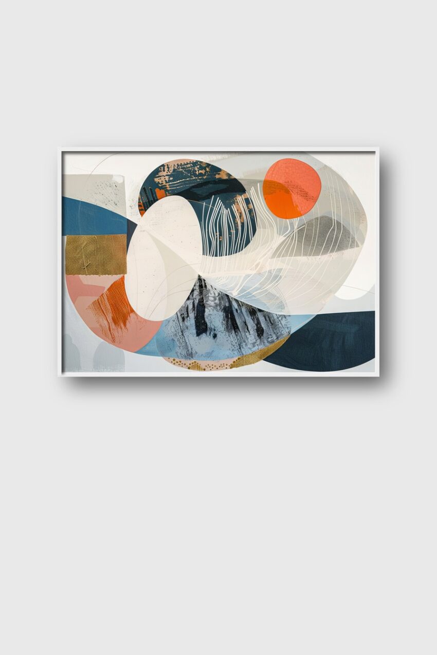 Grafikdesign Poster abstraktion farbig rot blau beige