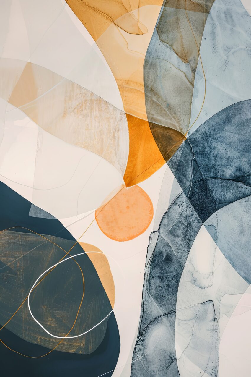 Fotografie Poster Abstrakt Formen transparent orange blau