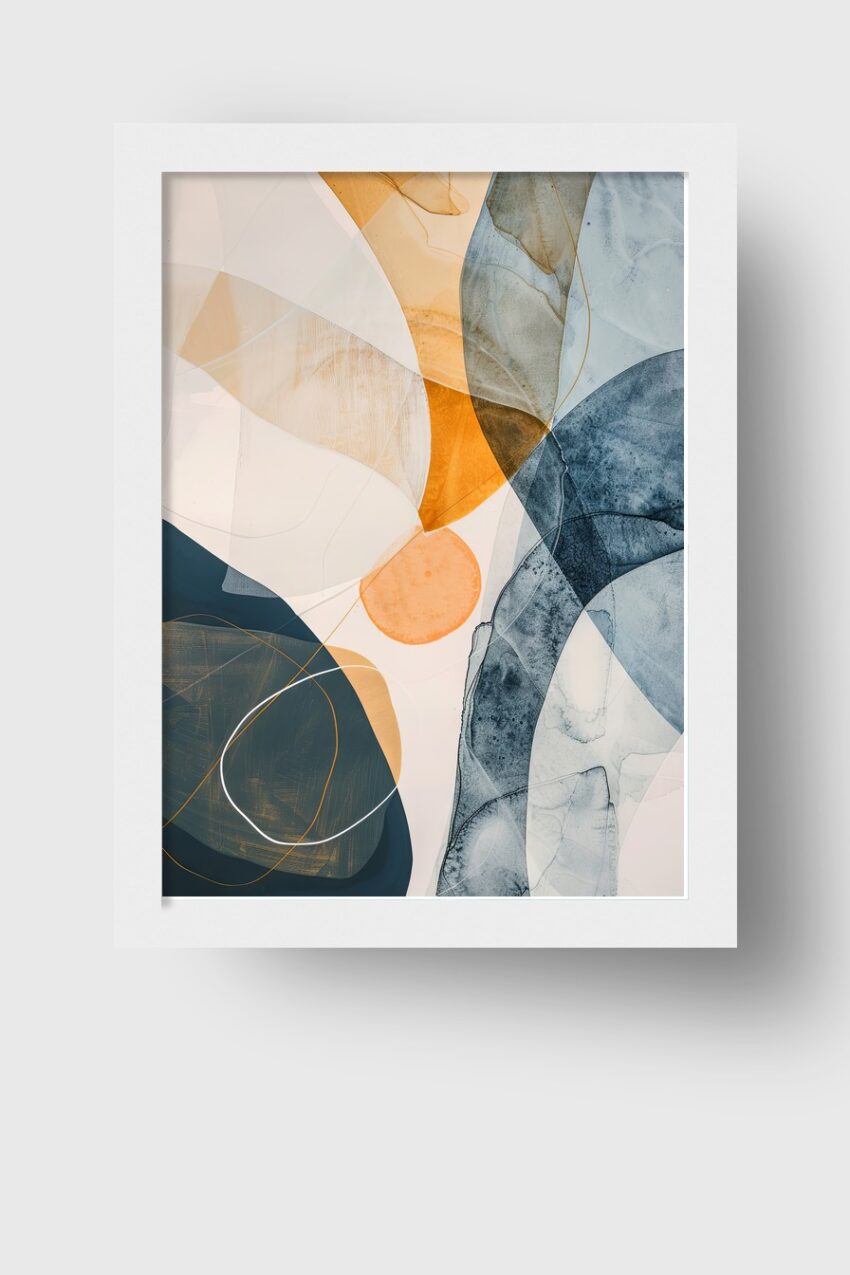 Fotografie Poster Abstrakt Formen transparent orange blau