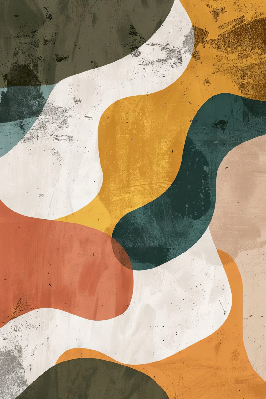 Grafikdesign Poster Farbflächen abstrakt warm kühle Farben