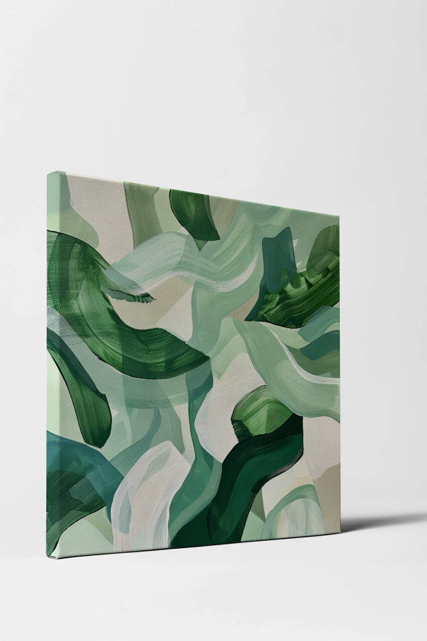 Abstrakt Poster Grüne Formen dynamisch modern