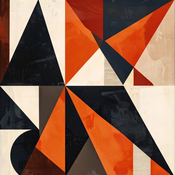 Dreiecke Orange Schwarz Leinwandbild