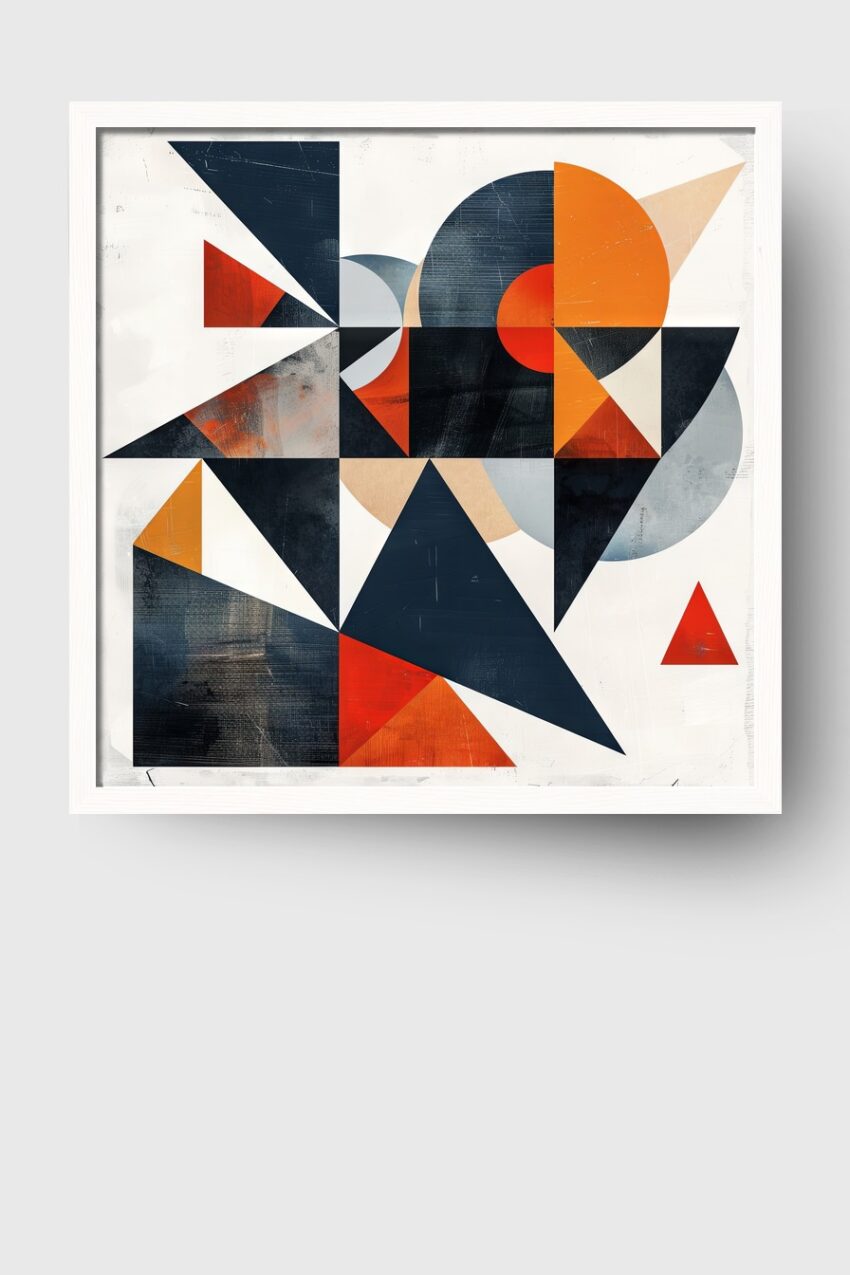 Grafik Poster Geometrische Formen rot schwarz abstrakt