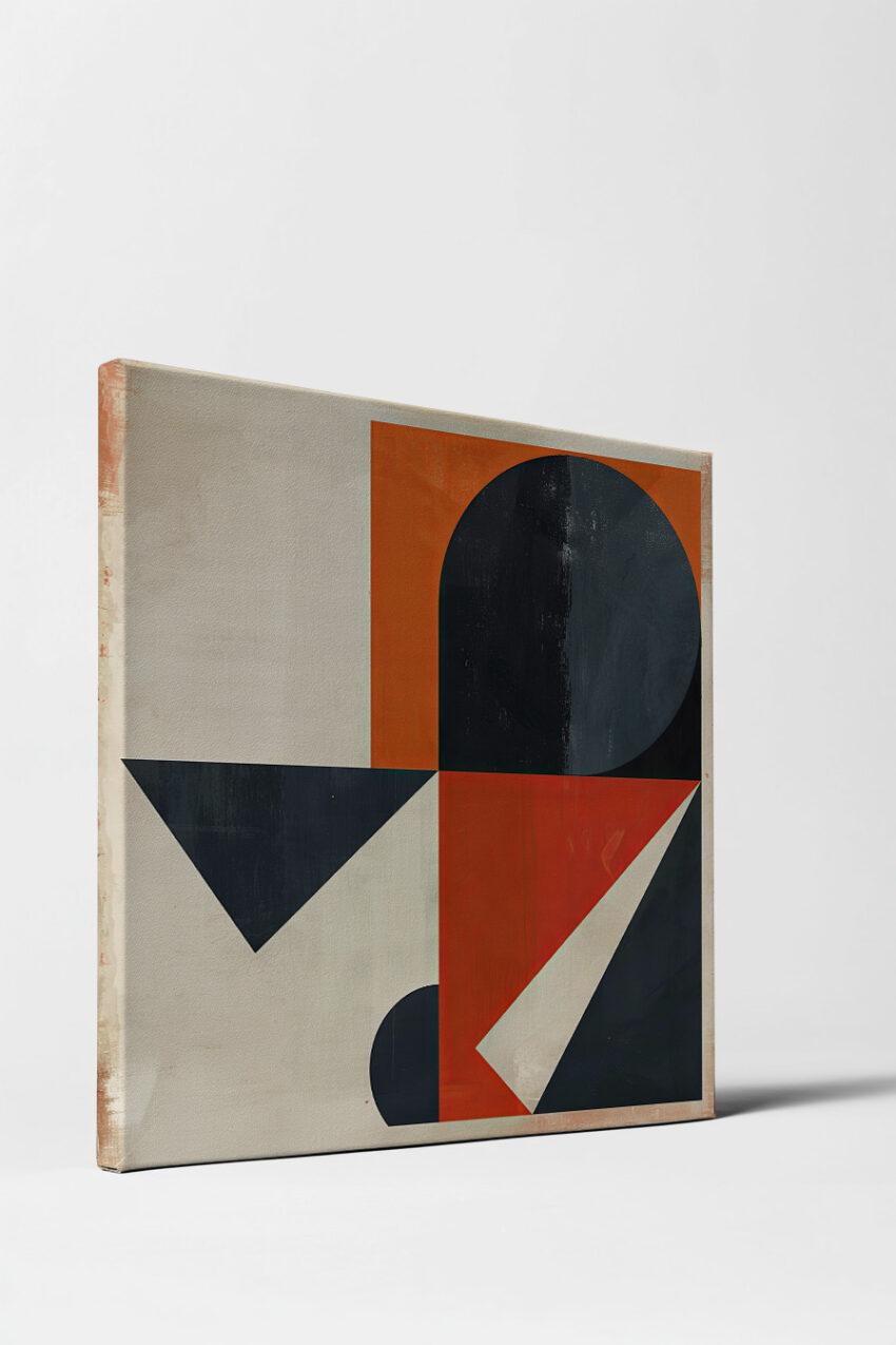 Abstrakt Poster Dreieck orange Rot minimalistisch