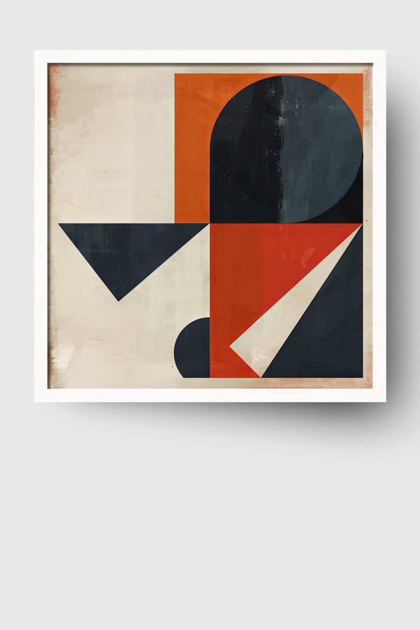 Abstrakt Poster Dreieck orange Rot minimalistisch