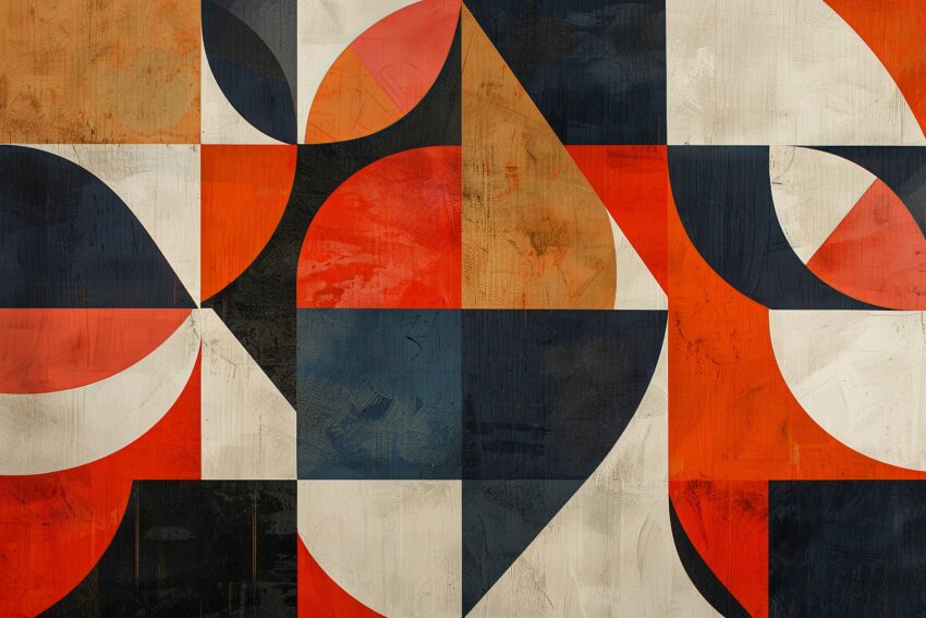 Grafik Poster Geometrie raue Oberfläche orange schwarz