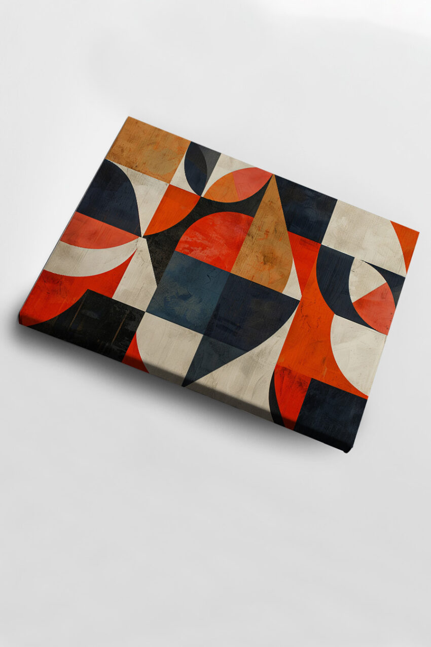 Grafik Poster Geometrie raue Oberfläche orange schwarz