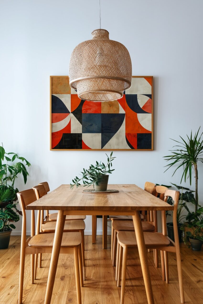 Grafik Poster Geometrie raue Oberfläche orange schwarz