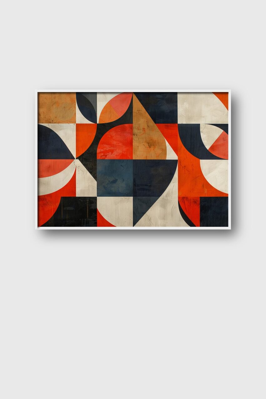 Grafik Poster Geometrie raue Oberfläche orange schwarz
